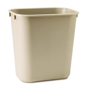 Rubbermaid Commercial Products Receptacle Wastebasket, 3.25-Gallon/12-Quart, Beige, Plastic, Garbage Can for Home/Office, Fits Under Desk/Sink/Cabinet