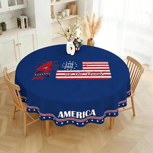 250 Anniversary Decorations Tablecloth Washable Round 70x70 Inch 250th Anniversary 1776-2026 Tablecloth 250 Years of Freedom Patriotic 4th of July Table Cloth