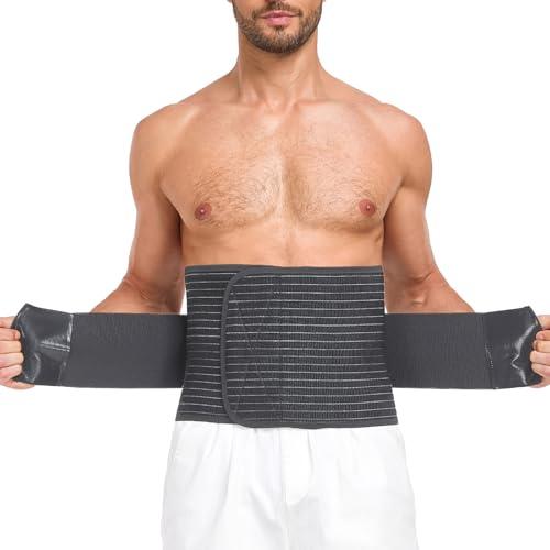 DOREIPA Abdominal Binder for Men and Women – Post Surgery & Postpartum Recovery Hernia Support Belt Waist Trainer for Men Adjustable Compression Wrap (Black, XL)