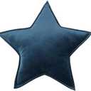 YAKEV Moon Shaped Throw Pillow Star Couch Cushion Decorative Pillows Fluffy Velvet Stars Home Decor Plush for Bedroom (Star, Dark Blue)