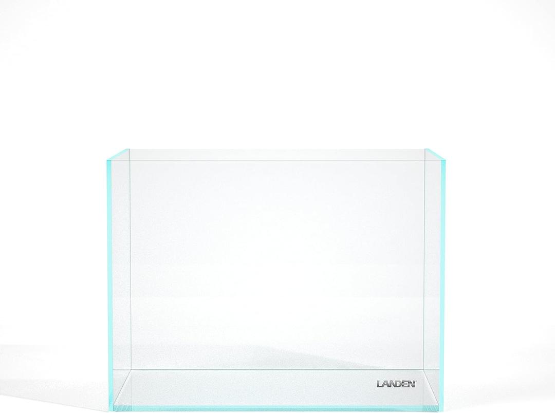 Landen 60H 30 Gallon Rimless Low Iron Aquarium Tank, 23.6" W  17.7" D  17.7" H (60cm x 45cm x 45cm) 8mm Thickness with Black Nano Foam Leveling mat Included