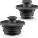 Bathtub Stopper 2pcs Sink Stopper Tub Plug Bathroom Shower Drain Plug Silicone Bathtub Drain Plug Tub Drain Stopper Washbasin Stopper (large+small, Black)