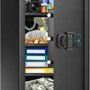 Large Home Safe, Digital Safe Box with Alarm System, Electronic Keypad and Emergency Keys, Security Cabinet Safes for Home Document Ammo Medicine, 25.6'' Tall