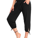 DIBAOLONG Womens Yoga Pants Capri Loose Workout Sweatpants Comfy Lounge Joggers with Pockets, Large