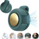 Portable Clip-On Fan, Mini USB Rechargeable 360 Rotatable Fan, 3-Speed Silent Mini Bladeless Fans (Green)