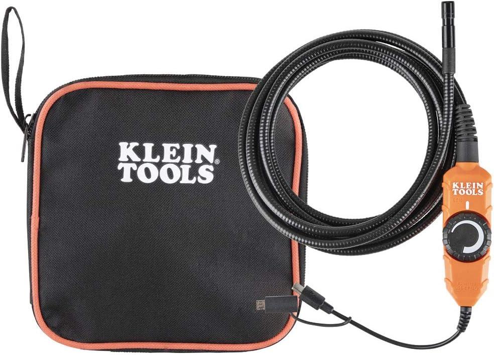 Klein Tools ET16 Borescope, 8 mm 10-Foot Armored Waterproof Gooseneck Snake, LED Lights, Endoscope Digital Inspection Camera for Android Phones (USB Connection)