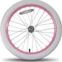 JOYSTAR 12 14 16 18 20 Inch Kids Bike Front Wheels Replacement Bicycle Wheels with 12-20 Inch Solid Air Rubber Tire & Inner Tube Don't Fit Huffy Bike Black & White Pink