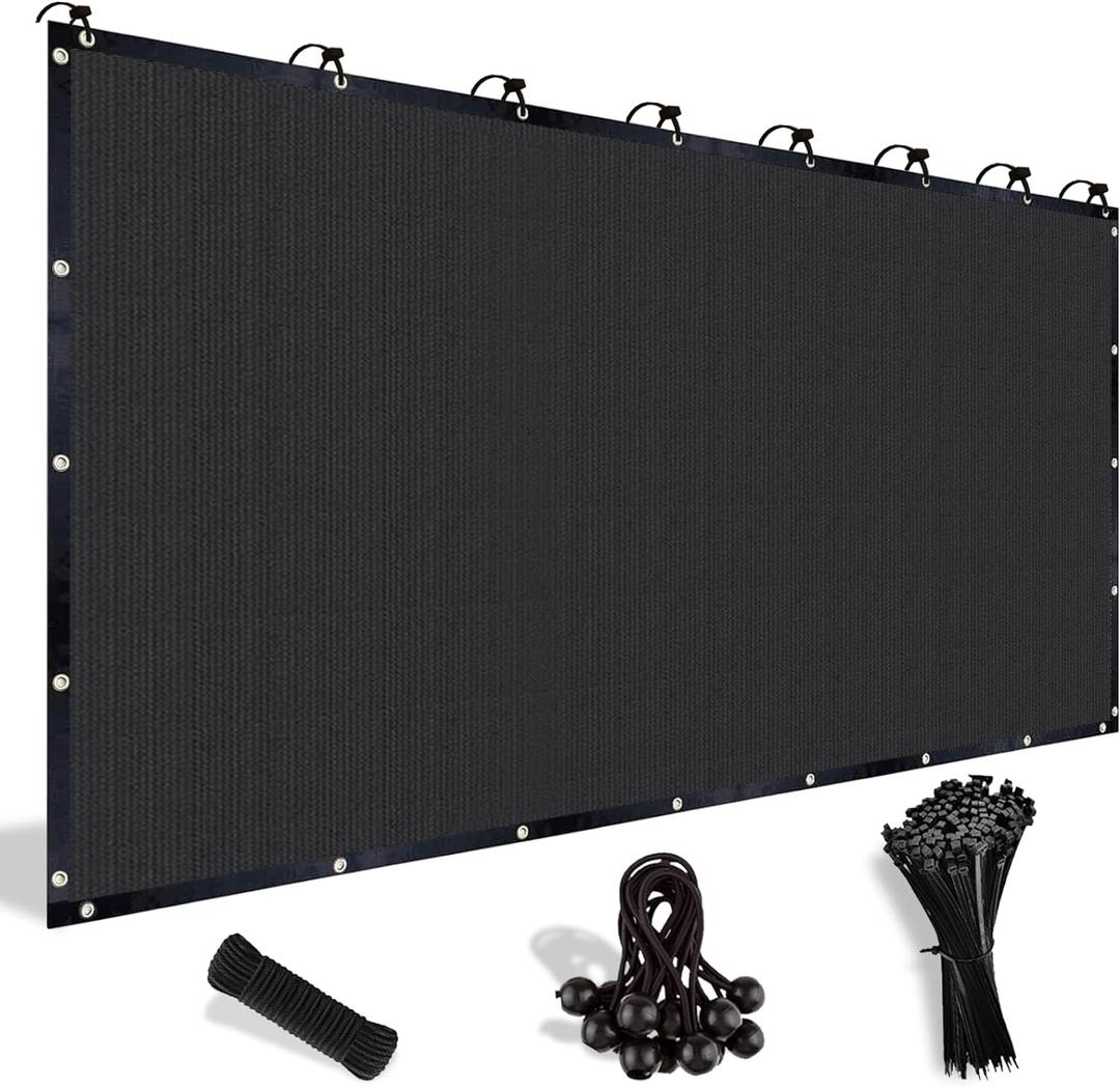 Shade&Beyond 90% Sun Shade Cloth with Grommets, 6' X 10' Pergola Shade Cover Canopy, Mesh Tarp Sun Screens for Patio, Outdoor, Garden, Backyard, Black