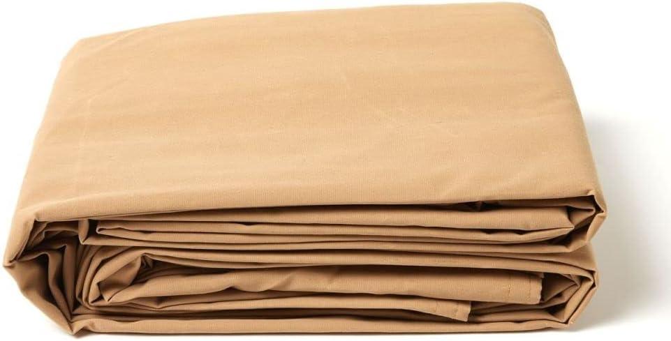 Tarps Now 6x8 Feet Waterproof Canvas Tarp|20 MIL Commercial Grade, Heavy Duty, Tear-Resistant, Rustproof Brass Grommets, Reinforced Edges| Ideal for Construction, Trucking, Manufacturing Tan Color