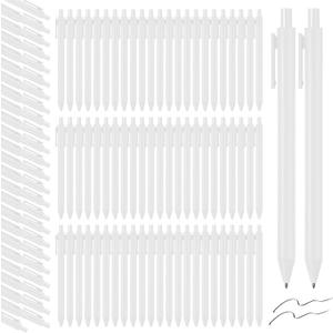 Fulmoon 50 Pcs Ballpoint Pens Bulk Retractable Comfortable Writing Pens Cute Christmas Supplies in Medium Point 1.0 mm for Teacher Office Home Baby Shower (White,Black Ink)