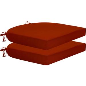 HARBOREST Outdoor Chair Cushions Set of 2, Water Resistant Patio Chair Cushions with Ties, Outdoor Seat Cushions for Patio Furniture, 17"x16"x2", Brick Red