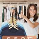 HOUSE DAY Black Magic Space Saving Hangers 10 Pack, Premium Smart Hanger Hooks, Sturdy Cascading Hangers with 5 Holes for Heavy Clothes, Closet Organizers and Storage, College Dorm Room Essentials