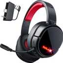 X1 Wireless Gaming Headset for Xbox Series X|S, Xbox One, PS5, PC, Mac, Nintendo Switch, Bluetooth Over Ear Gaming Headphones with Detachable Noise Canceling Microphone, 40H Battery - Red
