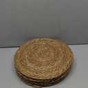 Defined Deco Woven Placemats Set of 10,12" Round Rattan Placemats,Natural Hand-Woven Water Hyacinth Placemats,Farmhouse Weave Place Mats,Rustic Braided Wicker Table Mats for Dining Table,Home,Wedding.