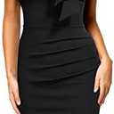 Miusol Women's Retro 1950s Style Half Collar Ruffle Cocktail Pencil Dress, Large