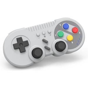 Switch Controller Wireless Gamepad Compatible with NS/Switch OLED/Windows PC - Classic SNES Style Controller with Motion Control/Vibration/Turbo/Wakeup - Gray