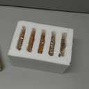 Modern Clear Coaster Set of 5- Glass Coasters for Drinks Crystal Coasters Round Cup Coasters Coffee Table Decor for Office, Kitchen, Bar, Dining Room, Living Room, Patio(Amber)