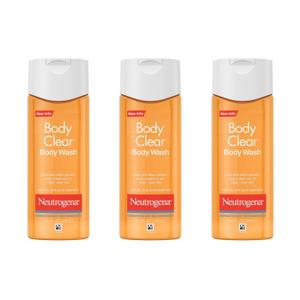 Neutrogena Body Clear Acne Body Wash, 2% Salicylic Acid Acne Medication, Oil-Free & Glycerin for Breakouts on Back, Chest & Shoulders, Non-Comedogenic, Gentle on Skin, Unscented, 8.5 Fl Oz, 3 Pack