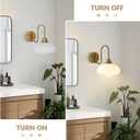 KCO Lighting Brushed Gold Wall Sconces Set of Two Milk Glass Wall Sconce Mid Century Modern Wall Sconce Frosted Globe Vanity Light Bathroom Sconces Wall Lighting Set of 2