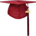 2 x FtyFty Unisex Adult Matte Graduation Cap with Tassel Year Charm (Red)