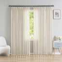 Linen Textured Semi Sheer Curtains, Pinch Pleated Curtains Light Filtering Pinch Pleated Drapes for Home, Hotel, Office, Linen Patio Door Curtain 72 W x 108 L Inch (72"W x 108"L (Pack of 1))