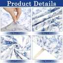 Chinoiserie Printed Sofa Cover Stretch Couch Cover with Throw Pillow Case Blue White Floral Sofa Slipcover for Living Room Decoration(2 Seat)