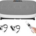 Vibration Plate Exercise Machine - Whole Body Vibration Platform for Home & Office, Vibrating Equipment with Resistance Bands, Low Noise Vibration Plates for Weight Loss & Lymphatic Drainage