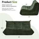 Bean Bag Chairs for Adults Giant Bean Bag Chair Memory Foam BeanBag Chair Bean Bag Sofa with Filler Faux Fur Fireside Beanbags Lazy Sofa for Living Room Bedroom Office (Green Chenille, Loveseat)