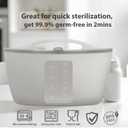 Spidfee Silicone Microwave Steam Sterilizer Bag for Baby Reusable Quick Sterilizing Bag for Bottles Breast Pump Parts Toddler Accessories Great for Travel - 2000ml White