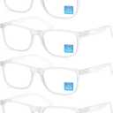OLOMEE Clear Reading Glasses Men Blue Light Blocking Large Oversized Readers +1.00 Wide Square Cheaters W/Big Head/Large Face