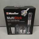 Mueller Multistick 5-in-1 Immersion Blender Handheld, 12 Speed Hand Mixer - Turbo Boost, Heaviest Duty Copper Motor, Titanium Blades Hand Blender, Milk Frother Wand, Whisk, Beaker, Chopper, Grey (Gray)
