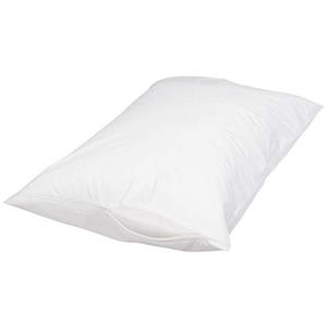 Amazon Basics Queen Pillowcase with Zipper, 100% Cotton Hypoallergenic, Pillow Protector, White (31 x 21 Inches), Pillows Not Included
