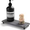 Sink Caddy Kitchen Sink Organizer, Water Absorbing Stone Tray for Sink,Diatomite Bathroom Counter Tray,Faucet Drying Mat Protector Coaster Soap Dish Rack Riser Vanity Dispenser Sponge Holder,10" x 4"
