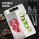 Titanium Cutting Board, Double Sided Chopping Board for Kitchen, Non Toxic Non Slip Cutting Board 14.37"*9.84", Food-Grade, Dishwasher Safe (1PCS of Pack,1 side Titanium Other side Wheat Straw PP)