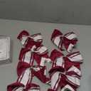 8 PCS Large Glitter Cheer Bows 8" Hair Bows Sparkly Cheerleading Softball Team Bow Hair Ponytail Holder Accessories for cheerleaders football Competition Sports- Maroon White Silver