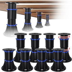 YHK 8PCS Adjustable Height Bed Support Legs 8.4-13.5 inch, Bed Frame Support Legs for Bed Slat, Bed Support Reinforcement Parts Bed Frame Support Replacement