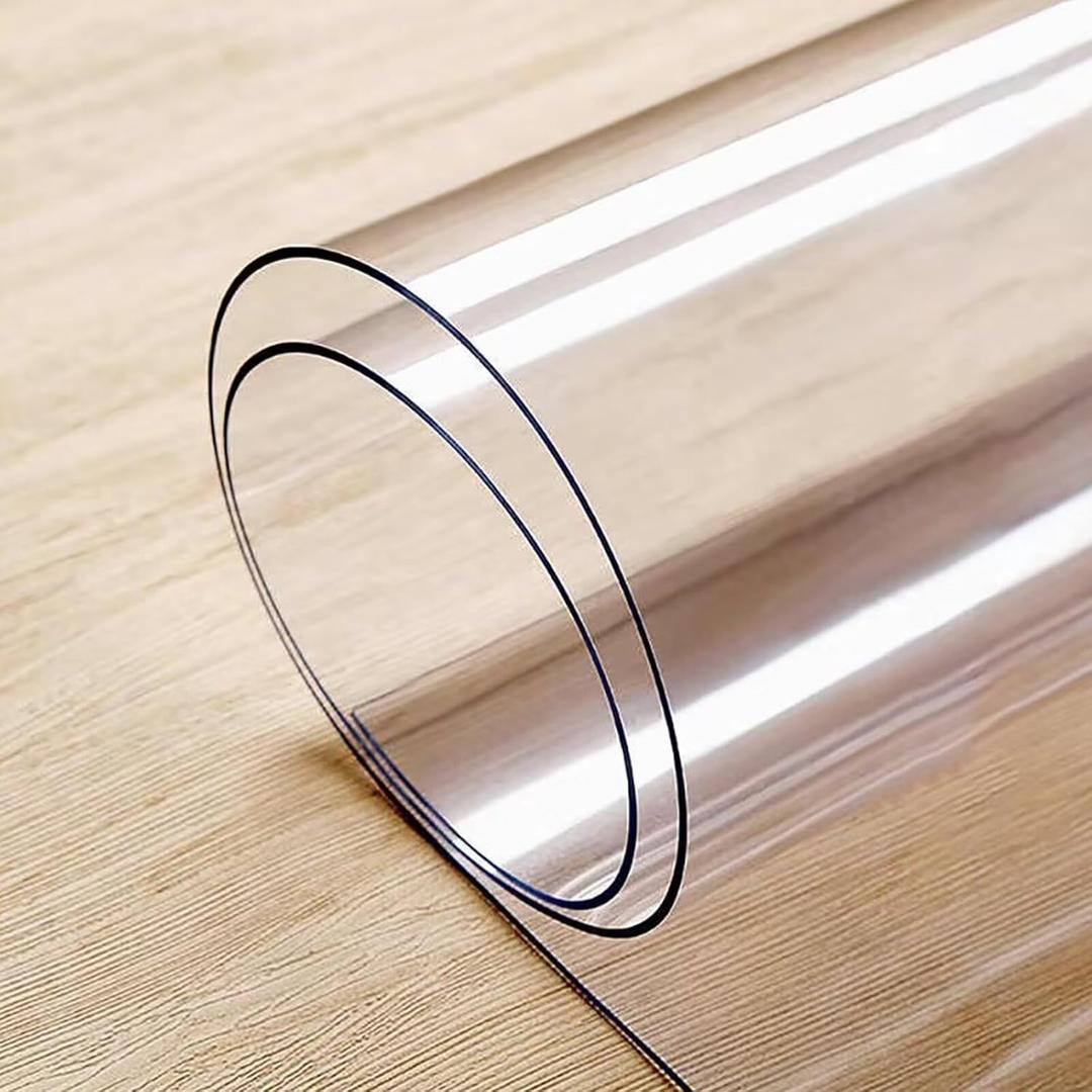 Crystal Table Cover Protector 20 x 36 Inch, 2mm Thick Plastic Table Cover Rectangle,PVC Table Protector, Clear Table Cover for Night Stand, Writing DeskDining Room Table