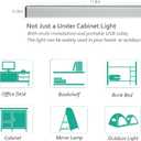ASOKO Under Cabinet Led Lighting, 12 Inch Light Strip Bar,Daylight White 5000K Dimmable Plug in USB Light, Small Thin Led Under Counter Lighting for Kitchen/Room/Shelf/Desk/Display Case -2Pack