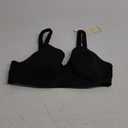 ZeroBound Women's Sports Bra High Impact Lightly Lined Underwire V Neck Full Figure Running Workout Bras (38D, Black)