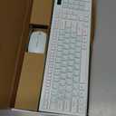Wireless Keyboard and Mouse Combo, Full-Sized Wireless Keyboard and Adjustable DPI Mouse, 2.4GHz USB Receiver, Keyboard and Mouse for PC, Windows, Desktop, Laptop (Mint Green and White)