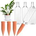 Dandat 8 Pcs Plant Watering Devices, Plastic Bottles Self Watering Spikes, Self Water Planter Insert Vacation Automatic Plant Waterer Devices Slow Release Planter for Indoor Outdoor