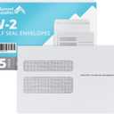 Blue Summit 25 W2 Envelopes 2025 Self Seal, W-2 Double Window Security Envelopes for 2 UP IRS Tax Forms from QuickBooks Online, Desktop, ADP and Other Software, 5 5/8 x 9, 25 Form Envelopes
