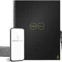 Rocketbook Core Reusable Spiral Notebook, Letter Size 8.5x11, Black - Dotted Pages, App-Connected, Erasable, Durable Cover, Ideal for School, Work, and Creative Projects