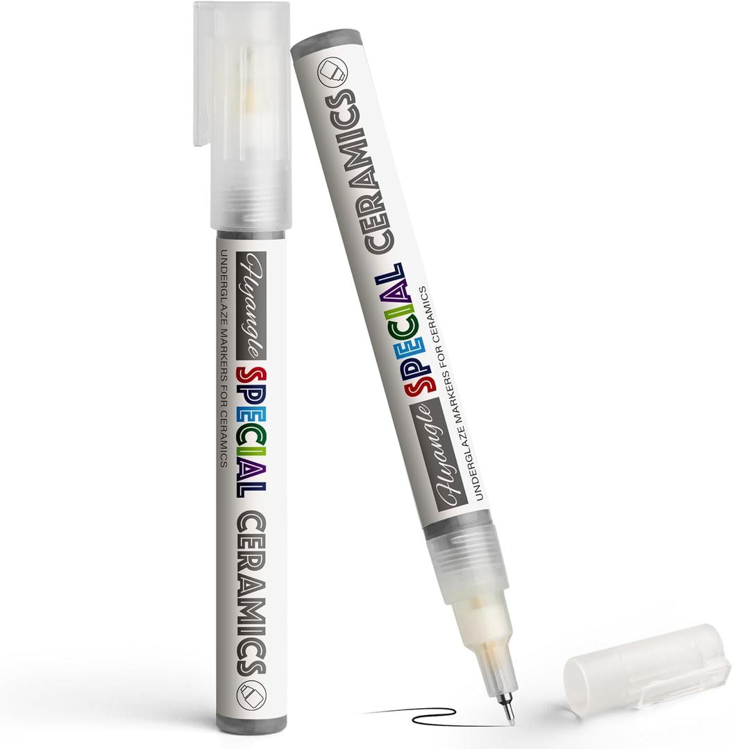 Underglaze Pen for Ceramics Underglaze Markers for Pottery, Art Glaze Pens for Decorating Pottery Bisque, Ultra-fine, Permanent Porcelain Colored Pens, BlackUltra-Fine Tip