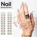 Semi Cured Gel Nail Strips & Wraps - 20PCS, UV/LED Lamp Required, Long Lasting DIY Manicure Kit, Salon Quality, Trendy Nail Art Designs (Star)