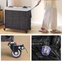 Greenstell Laundry Hamper with Wheels&Lid, 130L Large 3 Sections Clothes Hamper with 2 Types Removable Liner Bags, 5 Mesh Laundry Bags, Handwoven Divided Laundry Basket Black