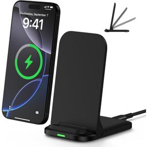 Wireless Fast Charger Stand Foldable Samsung Wireless Charger Fast Charging Station Android Phone Charger Stand for Samsung Galaxy S26 Ultra S25 Ultra S25 S24 S23 S22,iPhone 17 16e 16 Pro Max 15 14