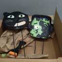 Glitzhome 24" H Metal Chomper Halloween Yard Stakes or Hanging Decor, Frightening Iron Teeth Stake for Lawn, Garden, Front Yard, Outdoor Halloween Decoration, Set of 3