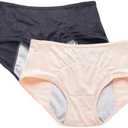 Women Menstrual Period Briefs Jacquard Easy Clean Panties US Size S/ 5 Black Nude