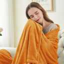 BEDELITE Burnt Orange Throw Blankets for Couch & Bed, 300GSM Luxury Plush Cozy Fleece Blanket 50" x 60", Super Soft Lightweight Fall Blanket for Travel Camping